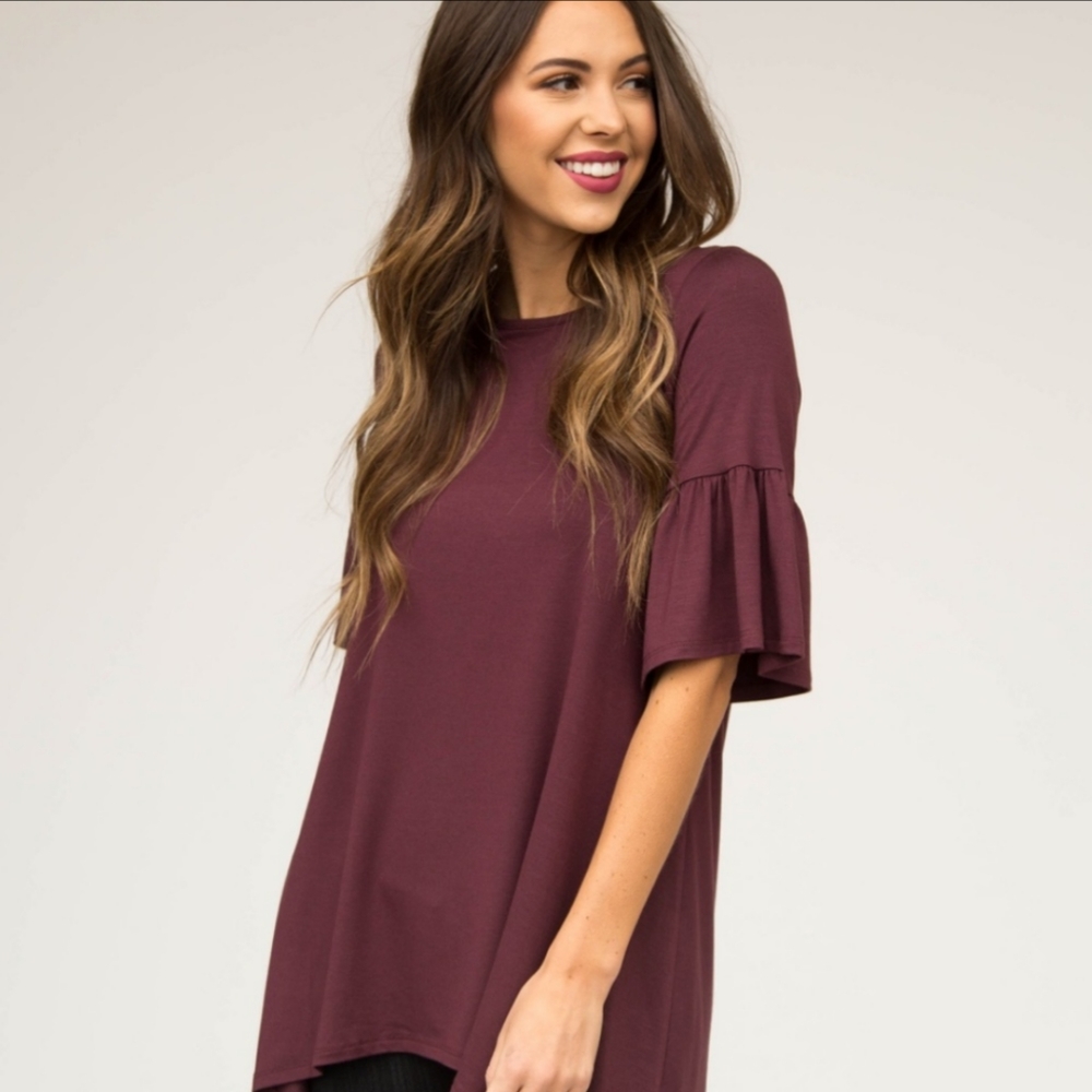 Ruffle Sleeve Tunic